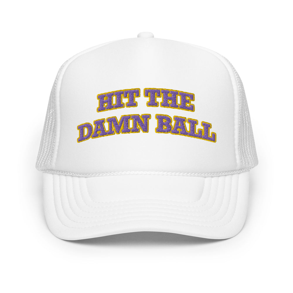 Hit the Damn Ball Trucker Hat Purple