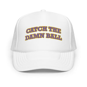 Catch the Damn Ball Trucker Hat Purple