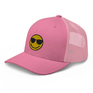 All Season Smiley Trucker Hat All Pink